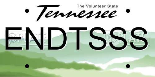 ENDTSSS Tennessee License Plate
