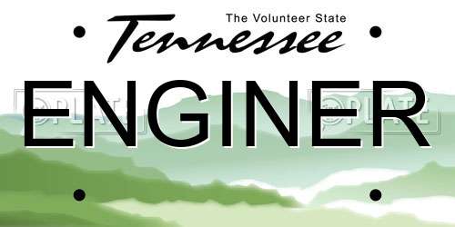 ENGINER Tennessee License Plate