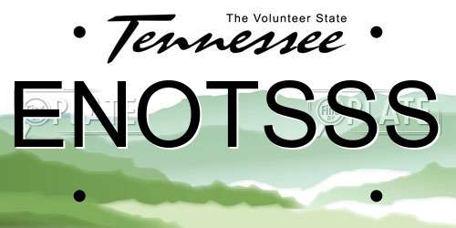 ENOTSSS Tennessee License Plate
