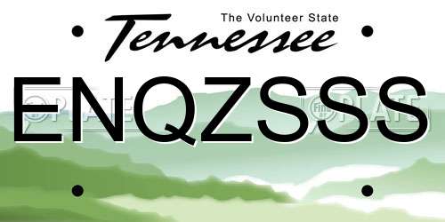 ENQZSSS Tennessee License Plate