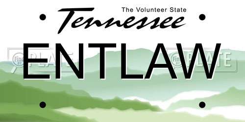 ENTLAW Tennessee License Plate