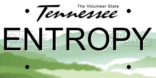 ENTROPY Tennessee License Plate