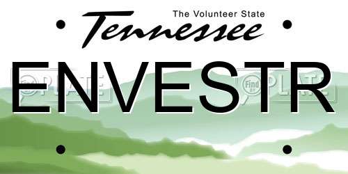 ENVESTR Tennessee License Plate