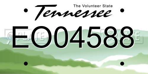 EO04588 Tennessee License Plate