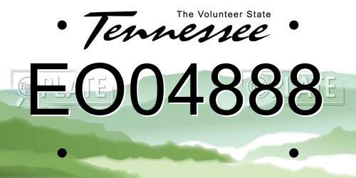 EO04888 Tennessee License Plate