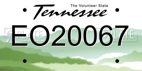 EO20067 Tennessee License Plate