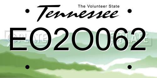 EO2O062 Tennessee License Plate