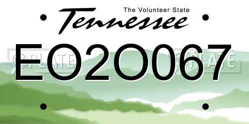 EO2O067 Tennessee License Plate