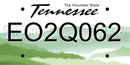 EO2Q062 Tennessee License Plate