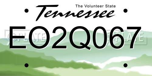 EO2Q067 Tennessee License Plate