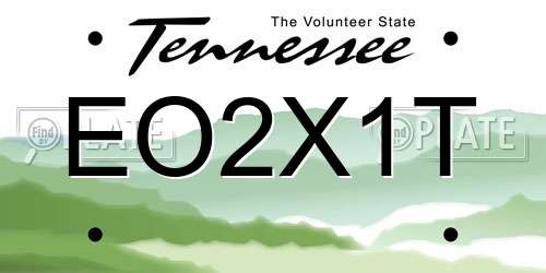 EO2X1T Tennessee License Plate