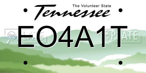 EO4A1T Tennessee License Plate