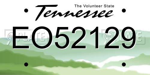 EO52129 Tennessee License Plate