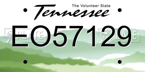 EO57129 Tennessee License Plate