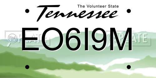 EO6I9M Tennessee License Plate