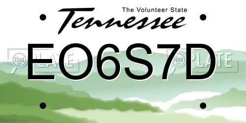 EO6S7D Tennessee License Plate