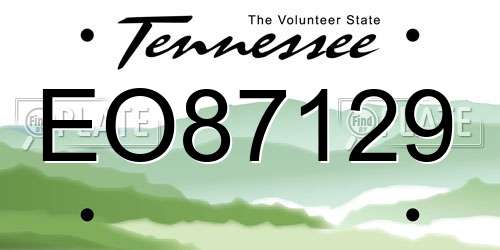 EO87129 Tennessee License Plate