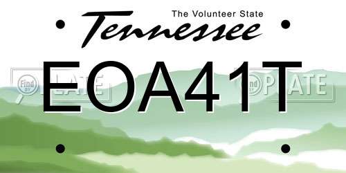 EOA41T Tennessee License Plate