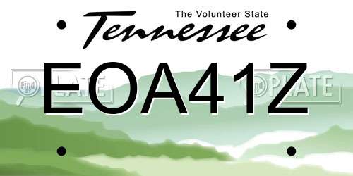 EOA41Z Tennessee License Plate