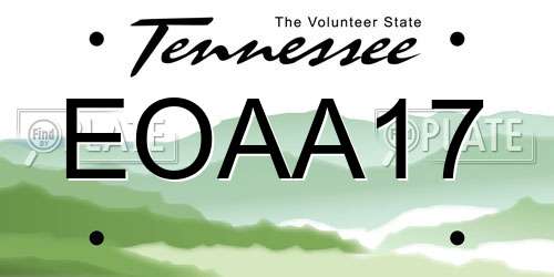 EOAA17 Tennessee License Plate