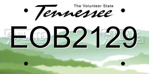 EOB2129 Tennessee License Plate