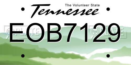 EOB7129 Tennessee License Plate
