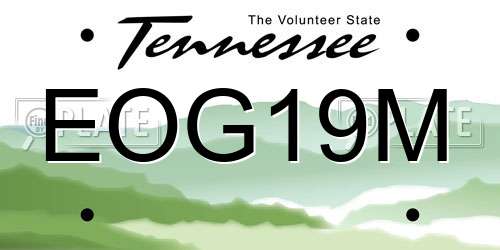 EOG19M Tennessee License Plate