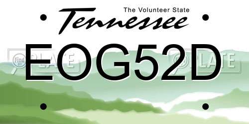 EOG52D Tennessee License Plate