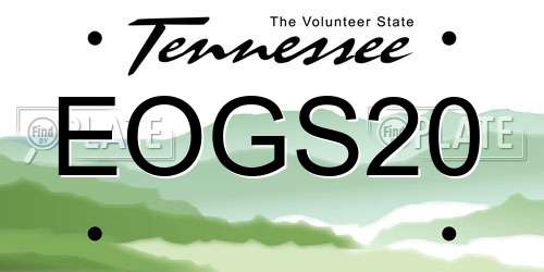 EOGS20 Tennessee License Plate