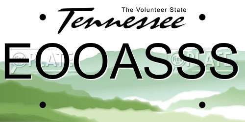 EOOASSS Tennessee License Plate