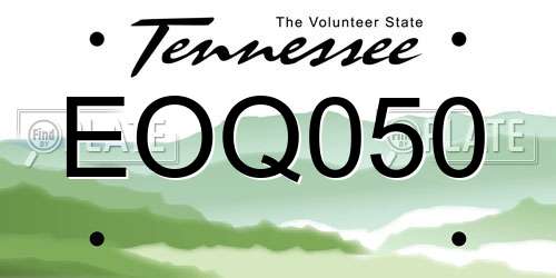 EOQ050 Tennessee License Plate
