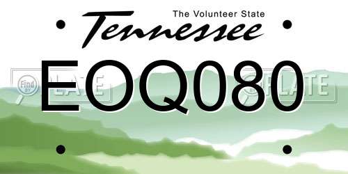 EOQ080 Tennessee License Plate