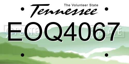 EOQ4067 Tennessee License Plate