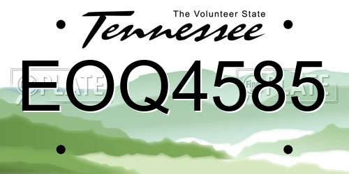 EOQ4585 Tennessee License Plate