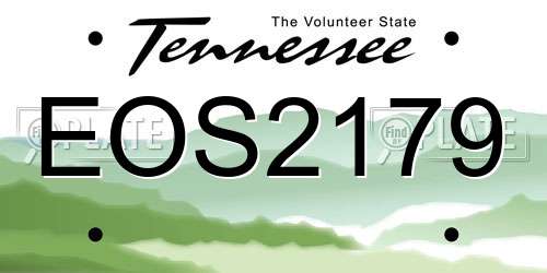 EOS2179 Tennessee License Plate