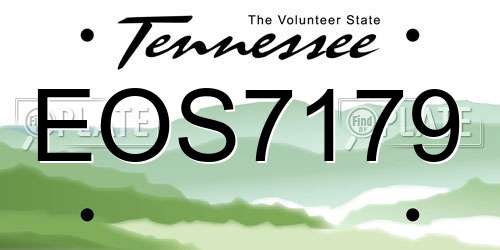 EOS7179 Tennessee License Plate