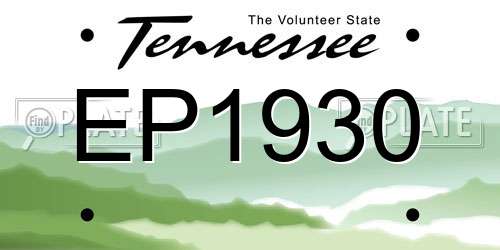 EP1930 Tennessee License Plate