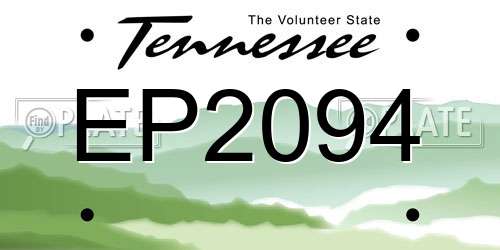 EP2094 Tennessee License Plate