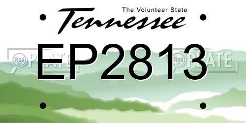 EP2813 Tennessee License Plate