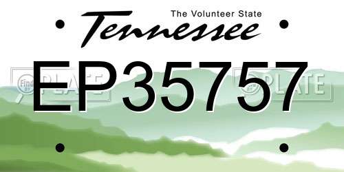 EP35757 Tennessee License Plate