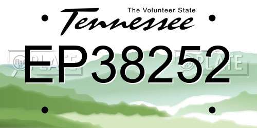 EP38252 Tennessee License Plate