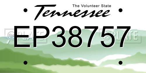 EP38757 Tennessee License Plate