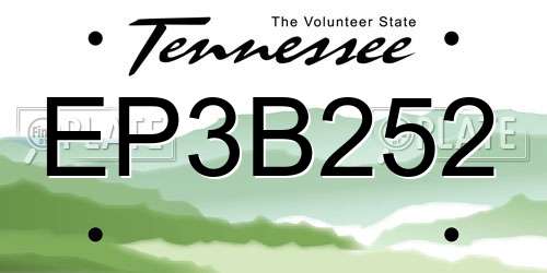 EP3B252 Tennessee License Plate