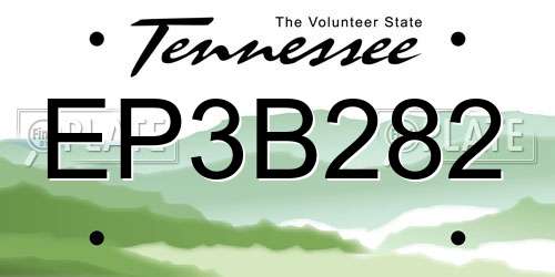 EP3B282 Tennessee License Plate