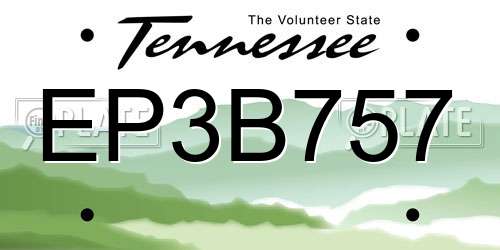 EP3B757 Tennessee License Plate