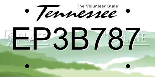 EP3B787 Tennessee License Plate