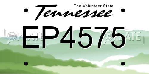 EP4575 Tennessee License Plate