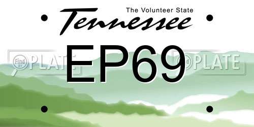EP69 Tennessee License Plate