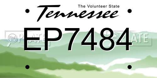 EP7484 Tennessee License Plate