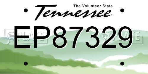 EP87329 Tennessee License Plate